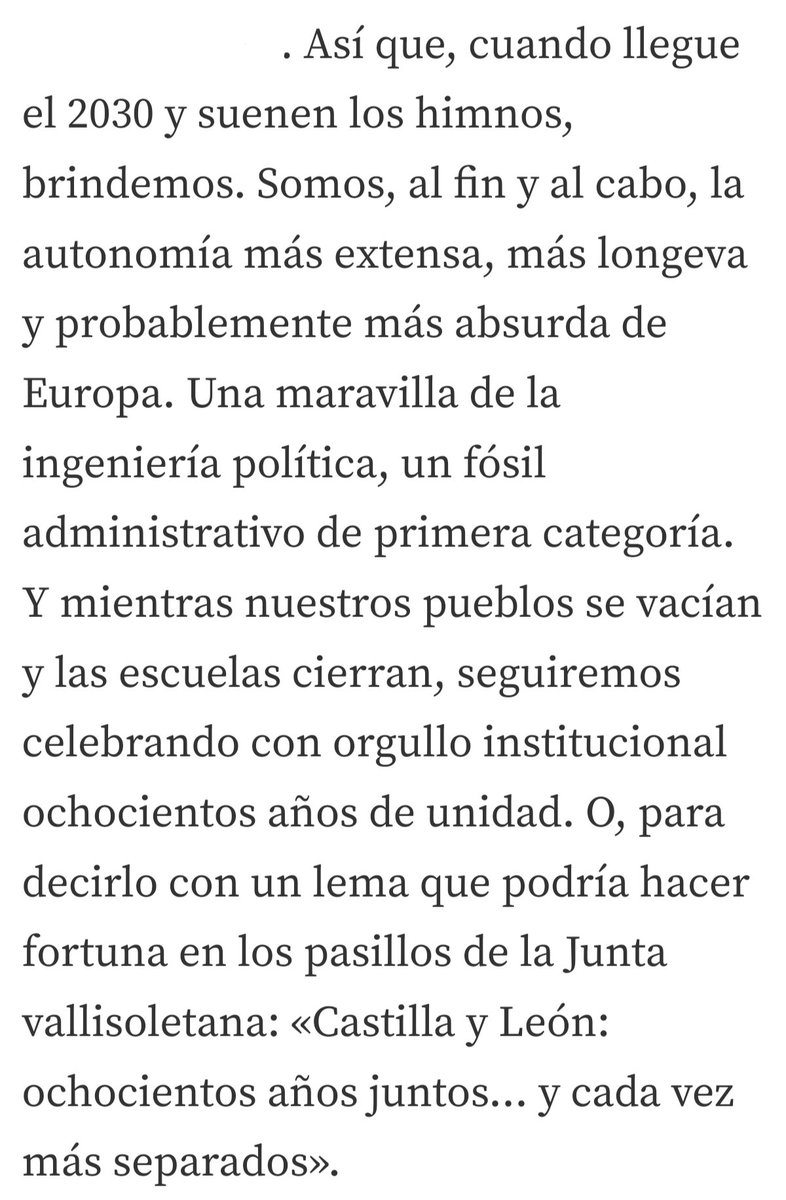 Solo después de pasarte 40 años con un mensaje machacón, puramente dogmático y cargado de fé, que no de razón, es lo que te lleva a celebrar una unión “feliz” conmemorando el dichoso año de 1230.

❌ Cuánta inopia juntera...

🗞️✍️ Juan Pedro Aparicio:
diariodeleon.es/opinion/tribun…