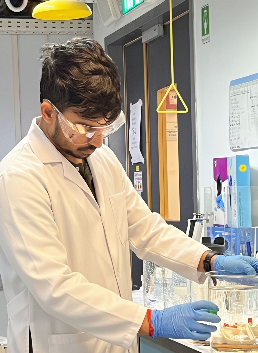 TheraToolsJD's tweet image. After two formative years at @TechnionLive, @whodhirajmishra is excited to continue his PhD at @upvehu  @Polymat_BERC. His research focuses on developing nanoparticles that can actively target glioblastoma across the blood-brain barrier— a significant challenge of brain tumors.