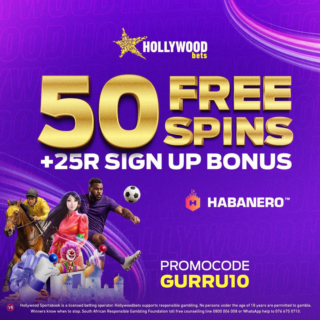 Who's ready to win BIG? 🎉 Hollywoodbets has the hottest games and biggest jackpots! Sign up now and get R25 free + 50 FREE spins! #SignUpOnHollywoodbets