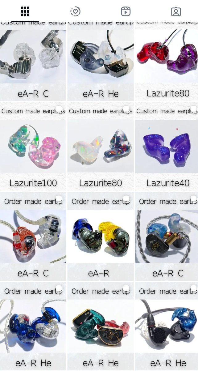 ＜キラキラ……ツヤツヤ……😎✨

自分だけの耳栓がほしいそこのキミ！
お気に入りのイヤホンをカスタマイズしたいそっちのキミも！！

e☆ラボのInstagramなら、オーダーメイド #耳栓 と #イヤーピース の完成品の写真だけをまとめて見れるんです🥹

IDはここと同じ 【e_earphone_lab】！