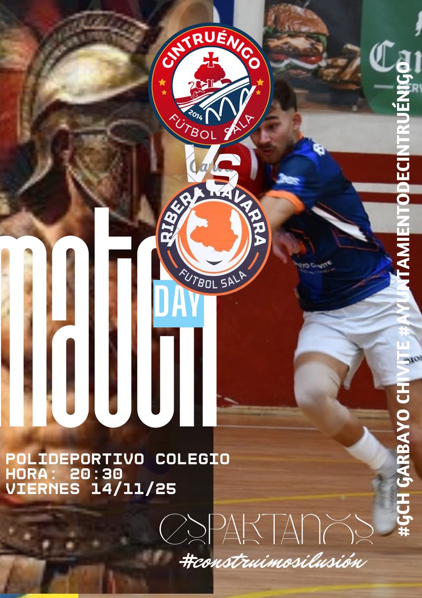 Cintruenigofs's tweet photo. 🤜🤛 Llega el #derbi de la jornada !!, llega el partido por excelencia en la ribera !! Llega el #choque de trenes entre dos equipazos 💪💪💪
🔥👉 Vamoooooooosss chavales!
@gchconstrucciones @ayuntamientodecintruenigo 
#construimosilusion  #cintruenigoesfutbolsala #lariberaesazul https://t.co/UyKQWAfgSr