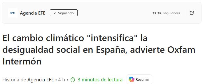 No lo es ni el paro, ni la inflación, ni el coste de la vida, la luz, la vivienda, los suministros, los alimentos, el transporte... no...
Es, como no, una vez más, el "cambio timático" el causante de todos nuestros problemas.