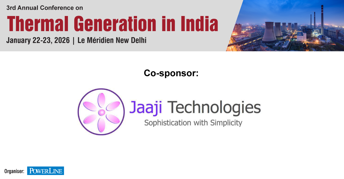 Powerline_Mag's tweet image. Join us in welcoming Jaaji Technologies as a co-sponsor for our upcoming 3rd Annual Conference on Thermal Generation in India, being held on January 22-23, 2026 at Le Meridien, New Delhi.

To attend, visit: web.cvent.com/event/dfa9071f…

#ThermalPower #CoalBasedPower #PowerGeneration