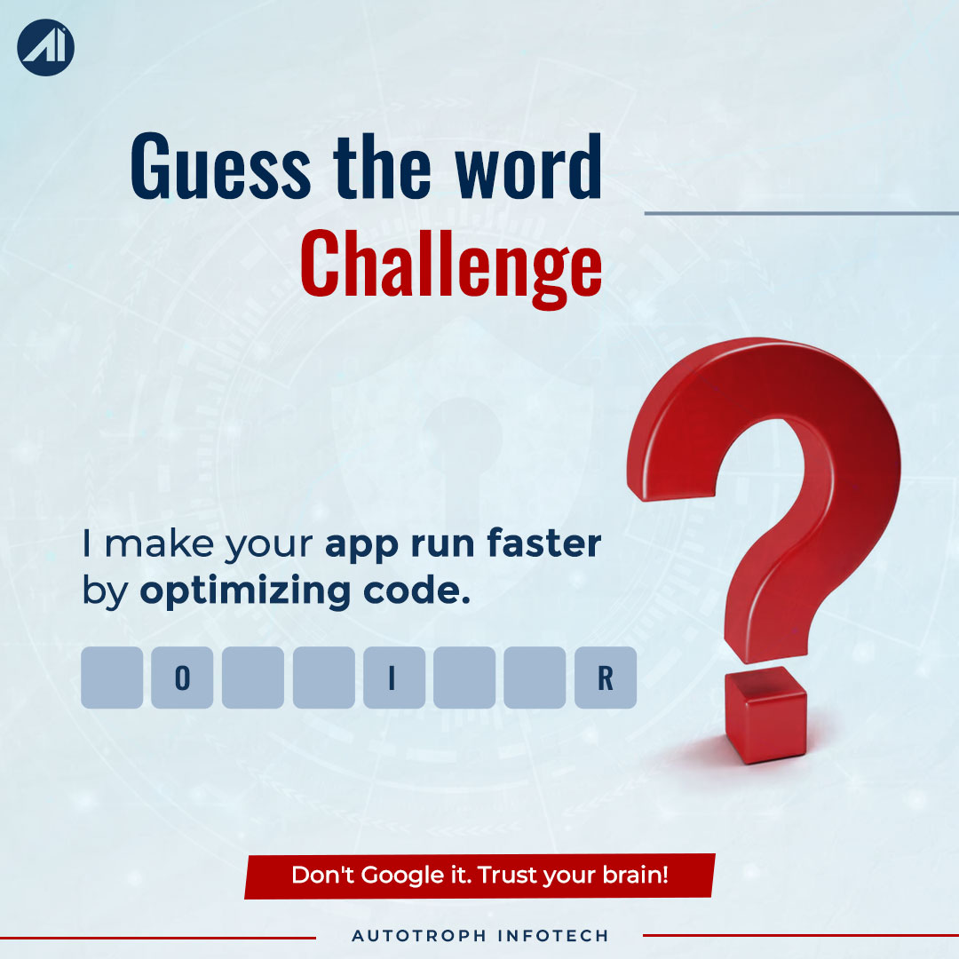 autotrophit's tweet image. Quick brain test for developers!
🧩 Can you crack it?

Drop you answer in comment!

#TechChallenge #GuessTheWord #CodingFun #DeveloperLife #TechTrivia #BrainTeaser #CodeSmart #ITChallenge #TechCommunity #AutotrophInfotech