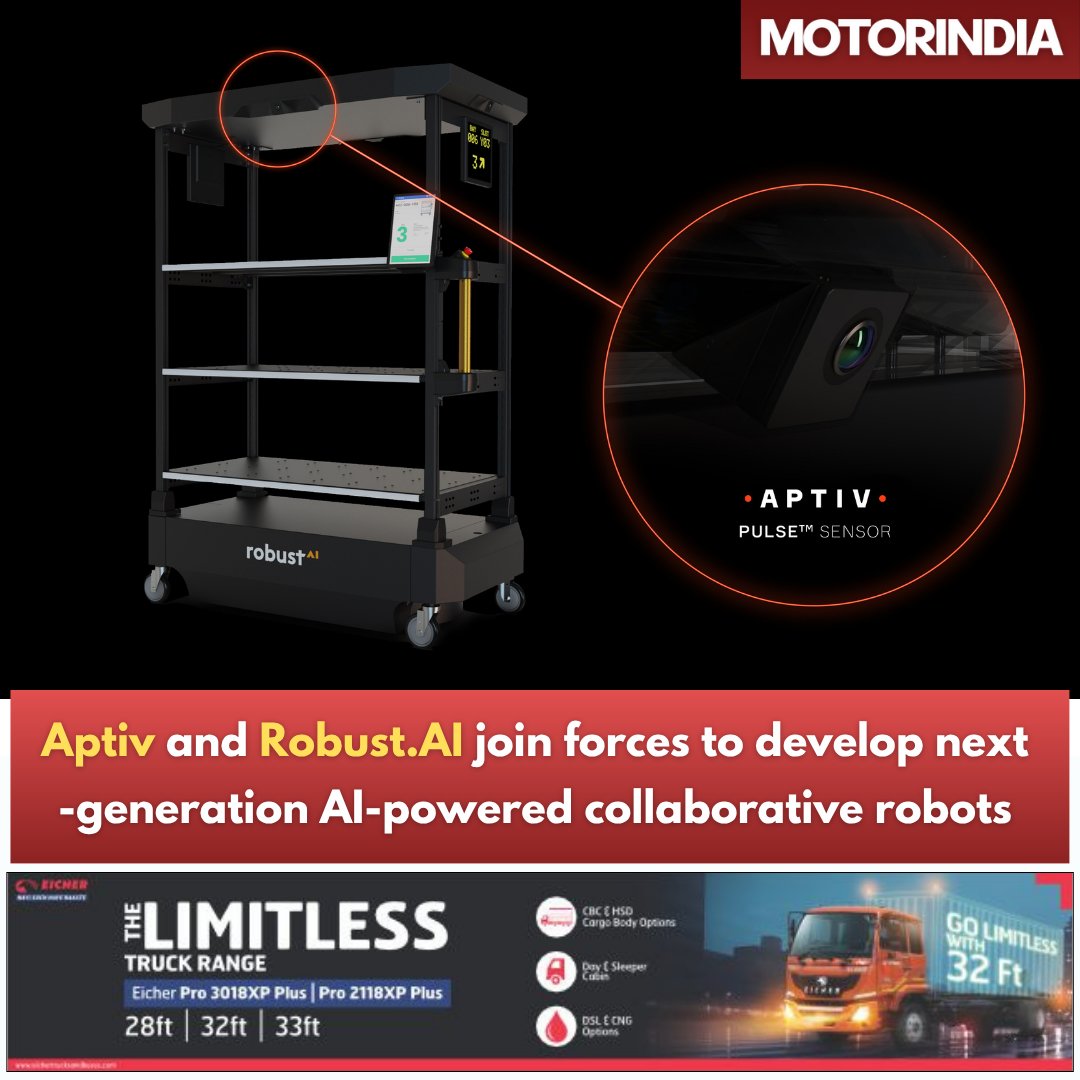 motorindiatweet's tweet image. Aptiv joins forces with Robust.AI to develop next-gen AI-powered collaborative robots — merging Aptiv’s software &amp;amp; AI expertise with ’s human-centric robotics.

𝐑𝐞𝐚𝐝 𝐌𝐨𝐫𝐞: motorindiaonline.in/aptiv-and-robu…

#Aptiv #RobustAI #SmartManufacturing