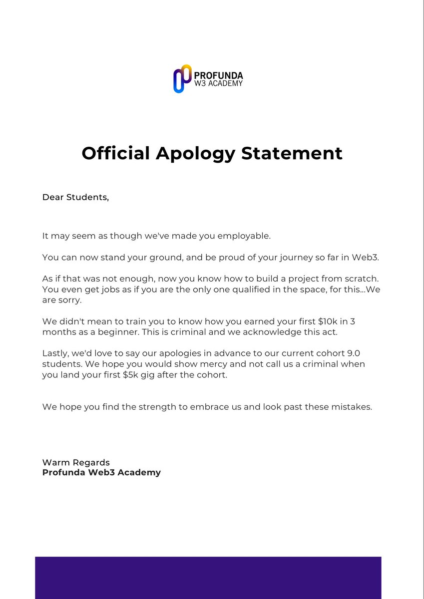 We owe you an apology