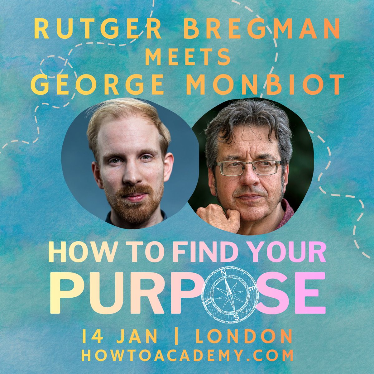 howtoacademy's tweet image. Rutger Bregman Meets George Monbiot – How to Find Your Purpose

Global sensation @rcbregman joins @GeorgeMonbiot to show how small groups of committed individuals changed the course of history – and how you can, too.

Wed, 14 Jan | 7:30pm | London
Tickets: howtoacademy.com/events/rutger-…