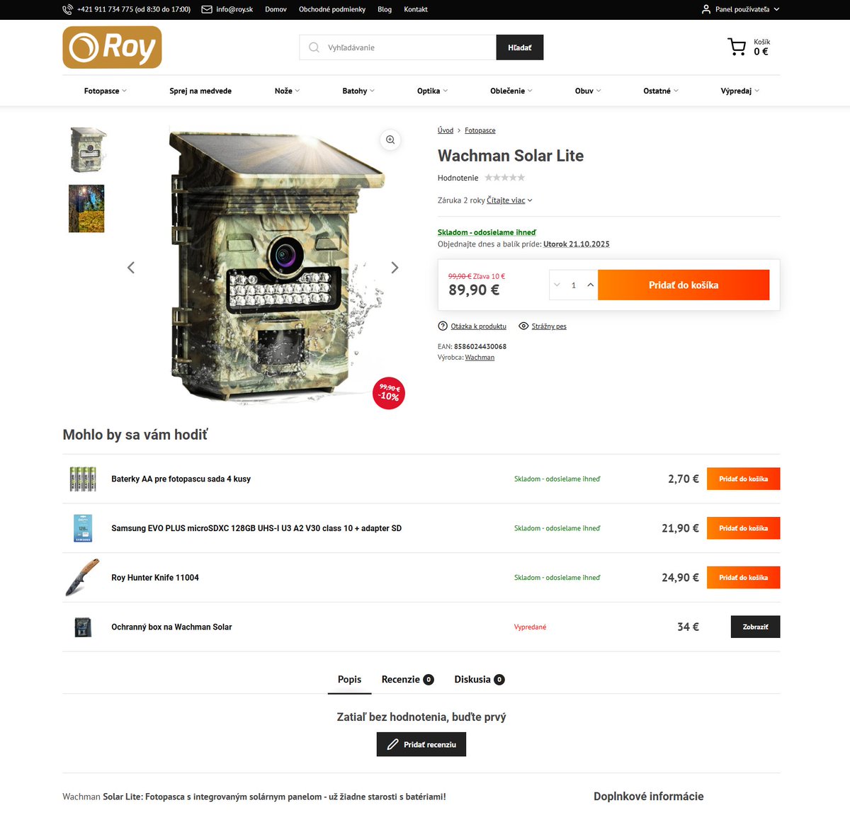 Predstavujeme nový e-shop Roy.sk, ktorý premigroval na BiznisWeb.sk. Klient ocenil skvelý pomer cena/výkon oproti predchádzajúcej e-shopovej platforme a napojenie na služby 3. strán – od platobných brán, účtovného softvéru až po využitie AI nástrojov.