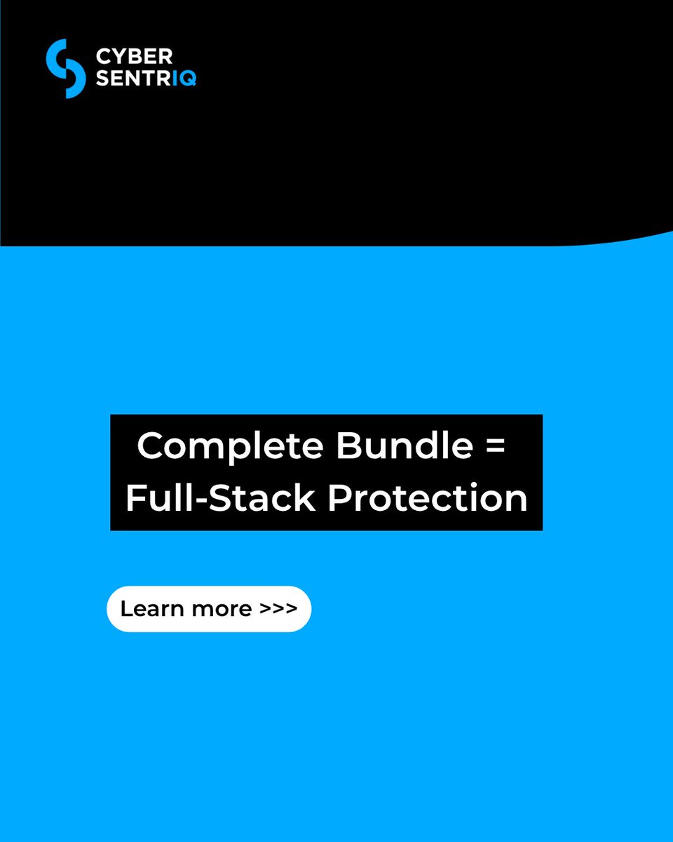 CyberSentriq1's tweet image. Protect your systems, users &amp;amp; data with a multi-layered #cybersecurity solution designed to defend against modern cyber threats &amp;amp; human error, all in our comprehensive Complete Bundle.

Book a demo before it is too late 👉 cybersentriq.com/contact-us

#CyberSentriq