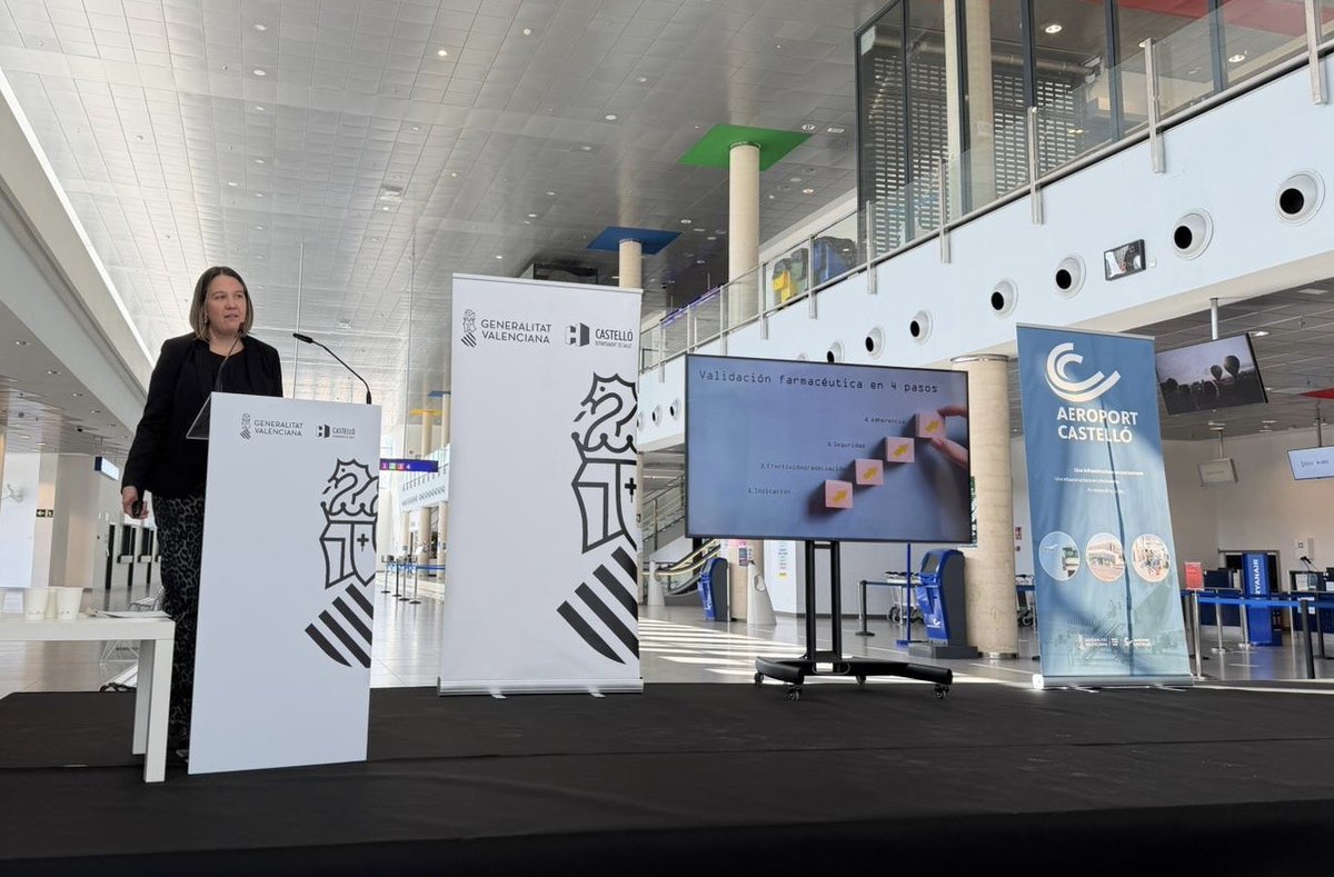 Nuestra compañera <a href="/pipertaza/">Laura Alvarez</a> ha participado en las Jornadas de innovación sanitaria celebradas en el aeropuerto de Castellón, en la cual  expuso sobre innovación en validación farmacéutica 😊<a href="/GVAdepsalutcs/">GVASalutCastelló</a> 💊🏥