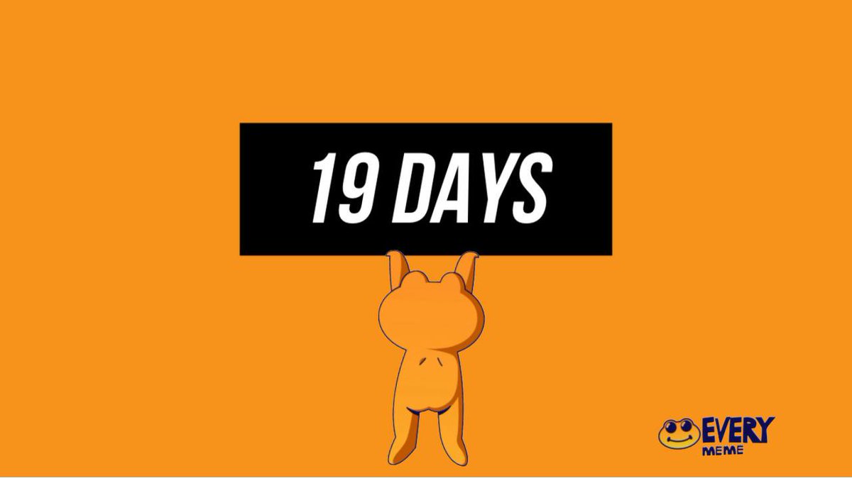EVERYDOTMEME's tweet image. We go live in 19 days.