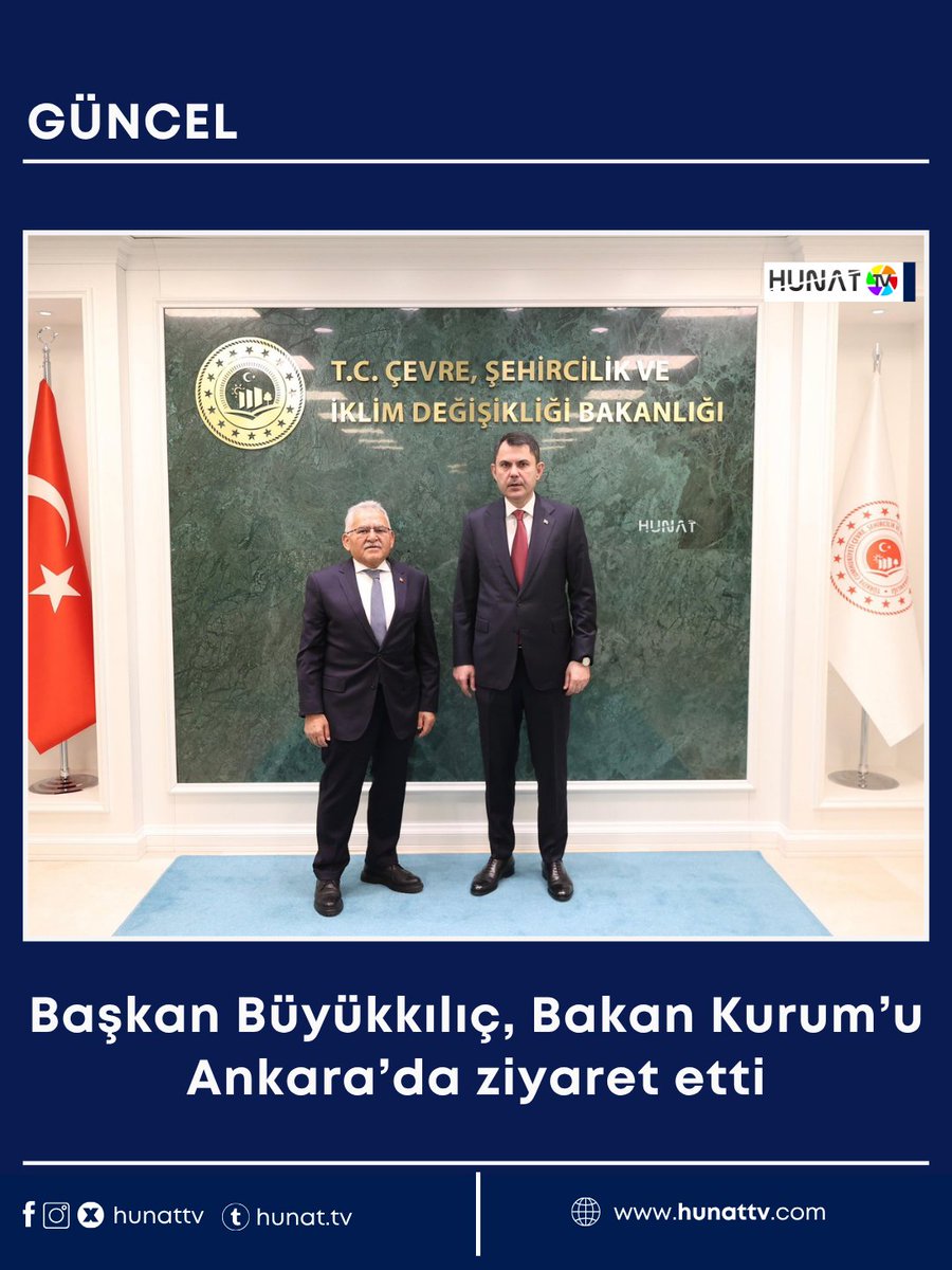Kayseri Büyükşehir Belediye Başkanı Memduh Büyükkılıç, Çevre, Şehircilik ve İklim Değişikliği Bakanı Murat Kurum’u makamında ziyaret etti. 

Başkan Büyükkılıç ziyaretinde Bakan Kurum ile Kayseri’de yürütülen çalışmalar hakkında görüş alışverişinde bulundu.