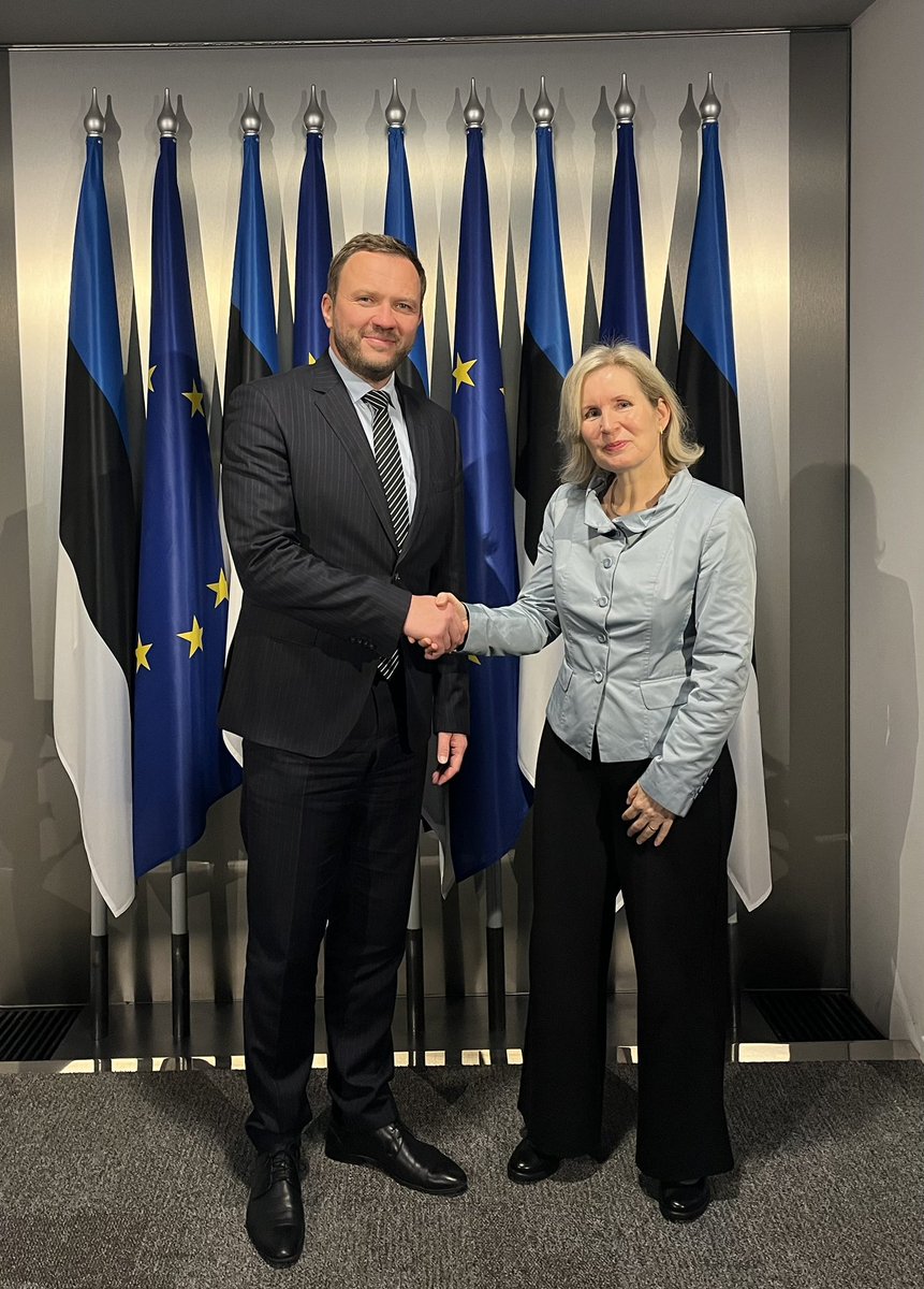 Great first meeting with the Ambassador of Switzerland 🇨🇭 Anja Zobrist Rentenaar (<a href="/SwissAmbRiga/">Ambassador Anja Zobrist Rentenaar 🇨🇭</a>).

We discussed Russia’s ongoing aggression in Ukraine 🇺🇦 and explored ways to further strengthen 🇪🇪🇨🇭 relations, both bilaterally and within multilateral formats.

Estonia and