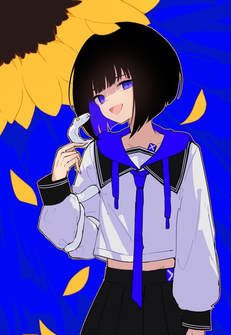 青色少女と🐍🌻 