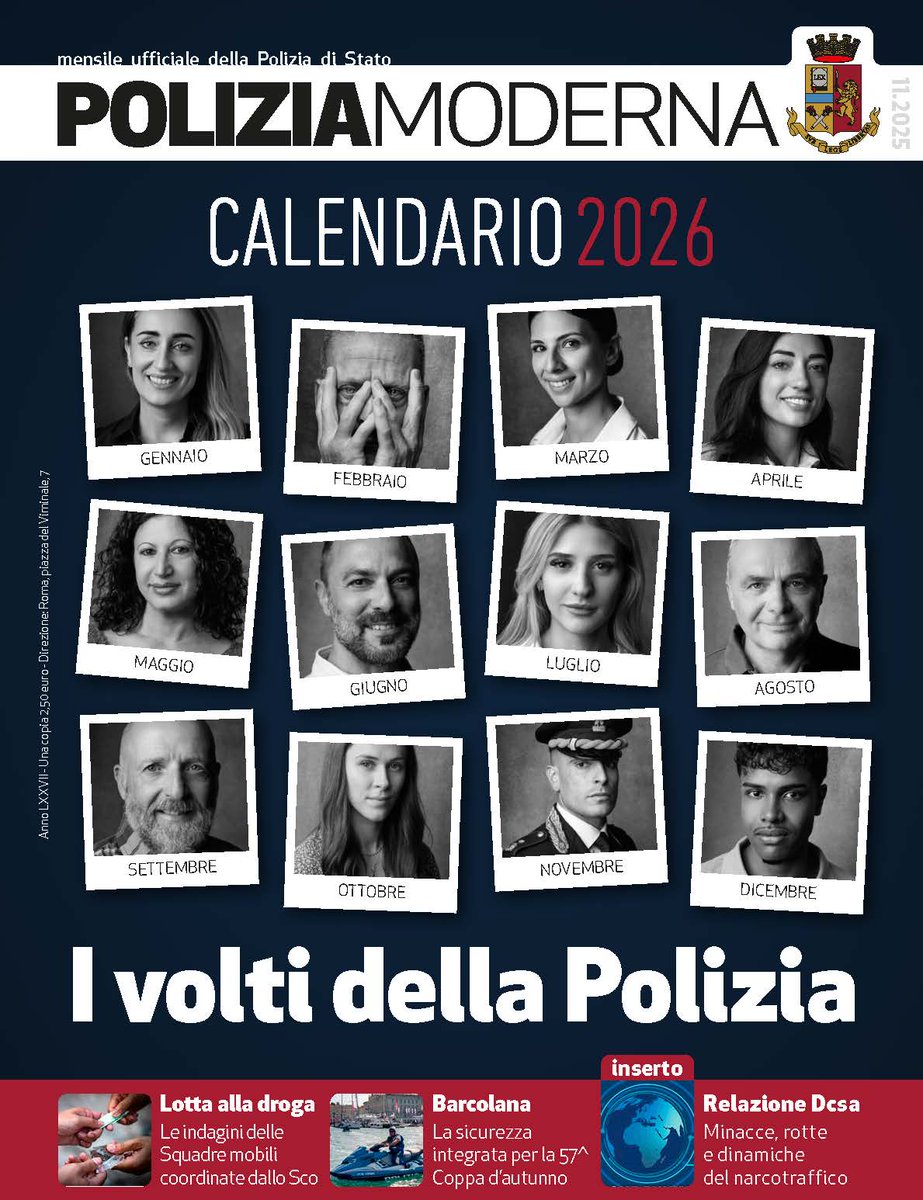 Lo speciale di novembre della rivista #PoliziaModerna racconta il backstage della realizzazione del #calendarioPolizia 2026, mentre il primo piano affronta il tema del contrasto al narcotraffico.
👉poliziadistato.it/articolo/16691…
#essercisempre #12novembre