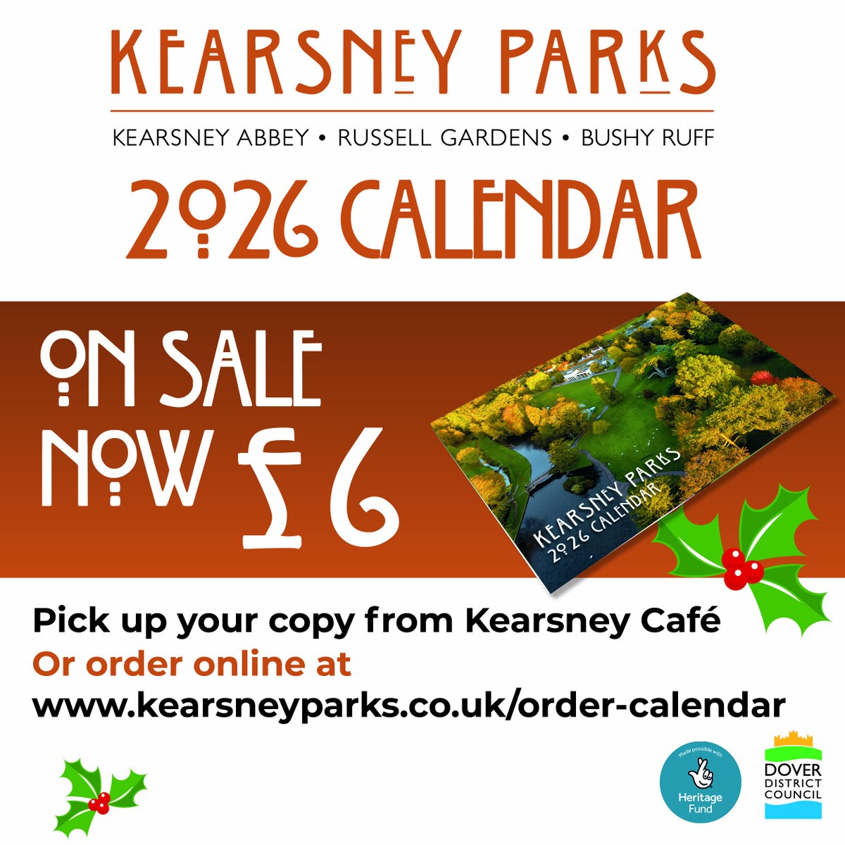 Kearsneyparks's tweet image. The Kearsney Parks 2026 Calendar is now on sale
Each month features a fabulous photo contributed by visitors to our parks.
Each #calendar costs £6, and the income generated will be reinvested in the upkeep of #kearsneyparks 
See kearsneyparks.co.uk/order-calendar for information.