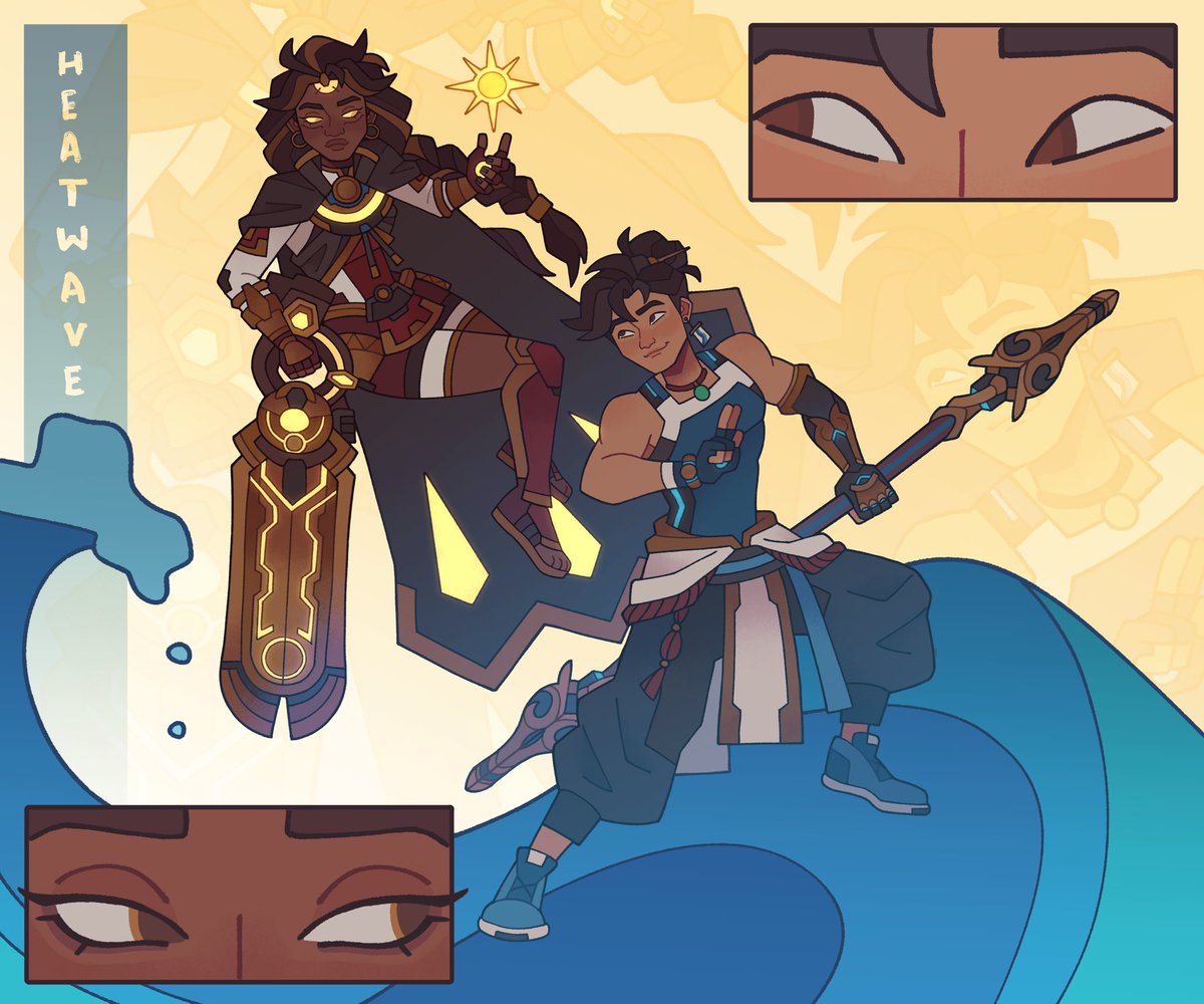 chilihana's tweet photo. ☀️🌊 overwatch should totally give wuyang and illari another interaction to feed me because my god they make me CRA ZY [#wuyang x #illari / #heatwave / #overwatch #Overwatch2fanart ] https://t.co/WHIRh39wxK