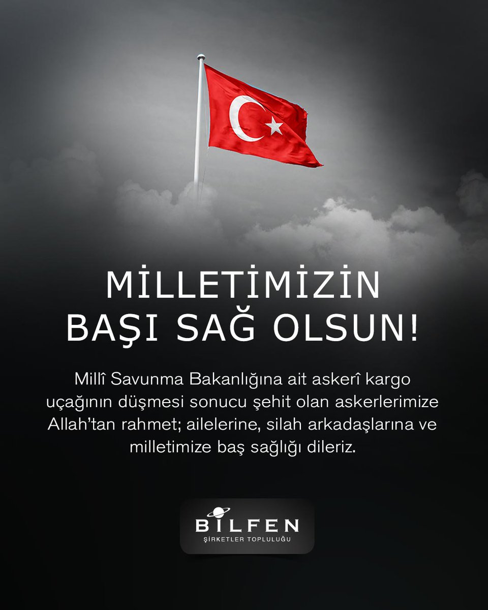 Milletimizin Başı Sağ Olsun!

Millî Savunma Bakanlığına ait askeri kargo uçağının düşmesi sonucu şehit olan askerlerimize Allah’tan rahmet;  ailelerine, silah arkadaşlarına ve milletimize baş sağlığı dileriz