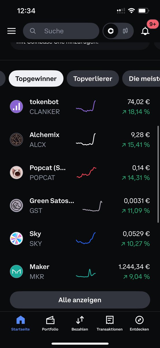 Clanker is the top gainer on <a href="/coinbase/">Coinbase 🛡️</a> yet today.

More eyes on $CLANKER soon.
Binance future listing.

Looking good again👾
Clank clank