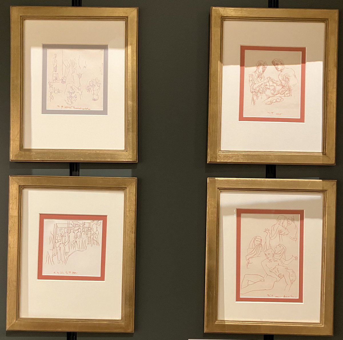 Four illustrations by Nikos Hadjikyriakos-Ghika (1906-1994) for the Cavafy poems “Sculptor of Tyana”, “He Asked About the Quality”, “In the Street”, and “Aristobulus”, hematite on paper, 1966. Hadjikyriakos-Ghika had never met Cavafy, but deeply admired his poetry. Cavafy Archive