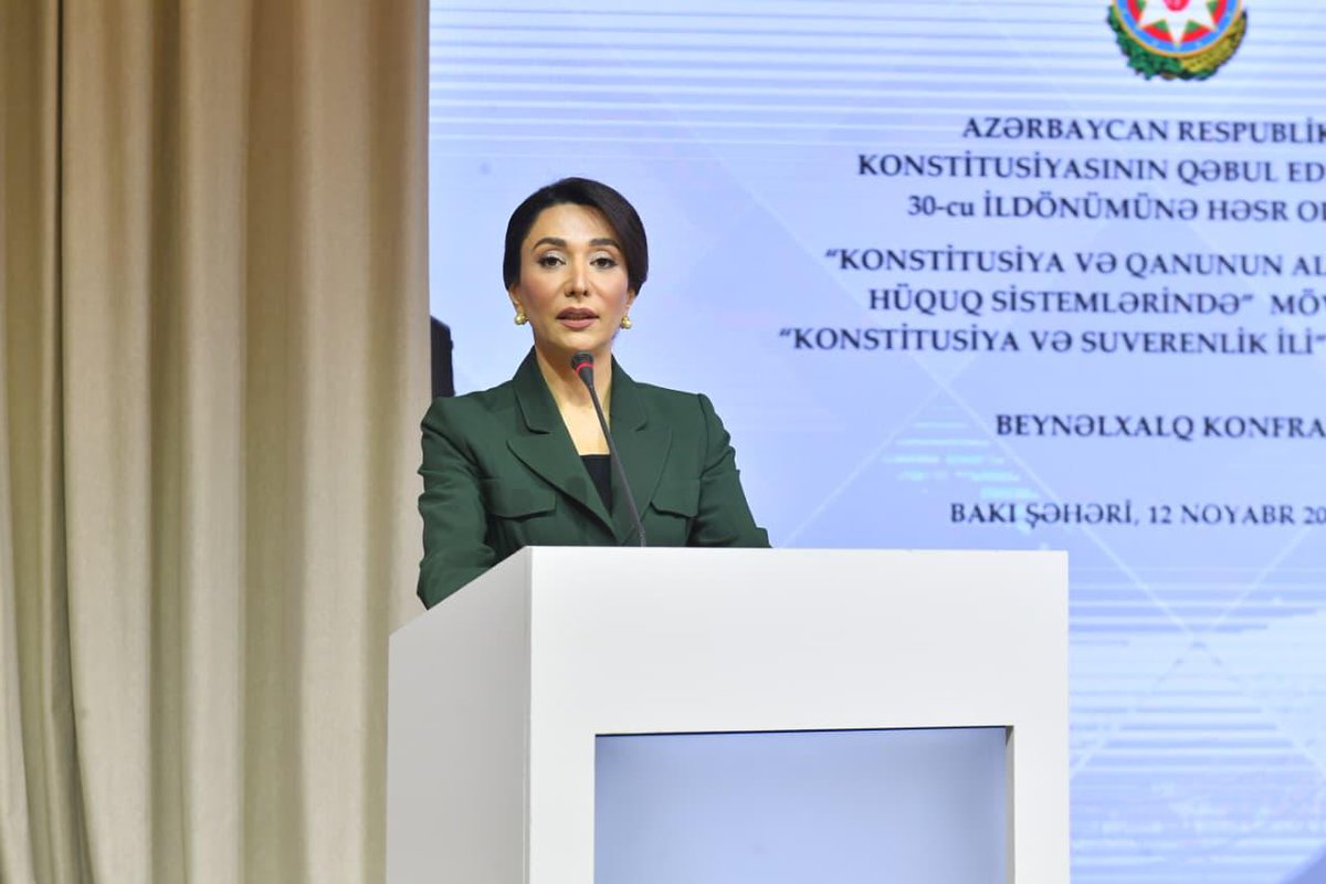 ombudsman_az's tweet photo. The #Ombudsman of #Azerbaijan, Sabina Aliyeva, participated in the international conference on "Constitution and the Rule of Law in Contemporary Legal Systems" dedicated to the 30th anniversary of the adoption of the Constitution of the Republic of Azerbaijan. https://t.co/q8GSSbp5ZR
