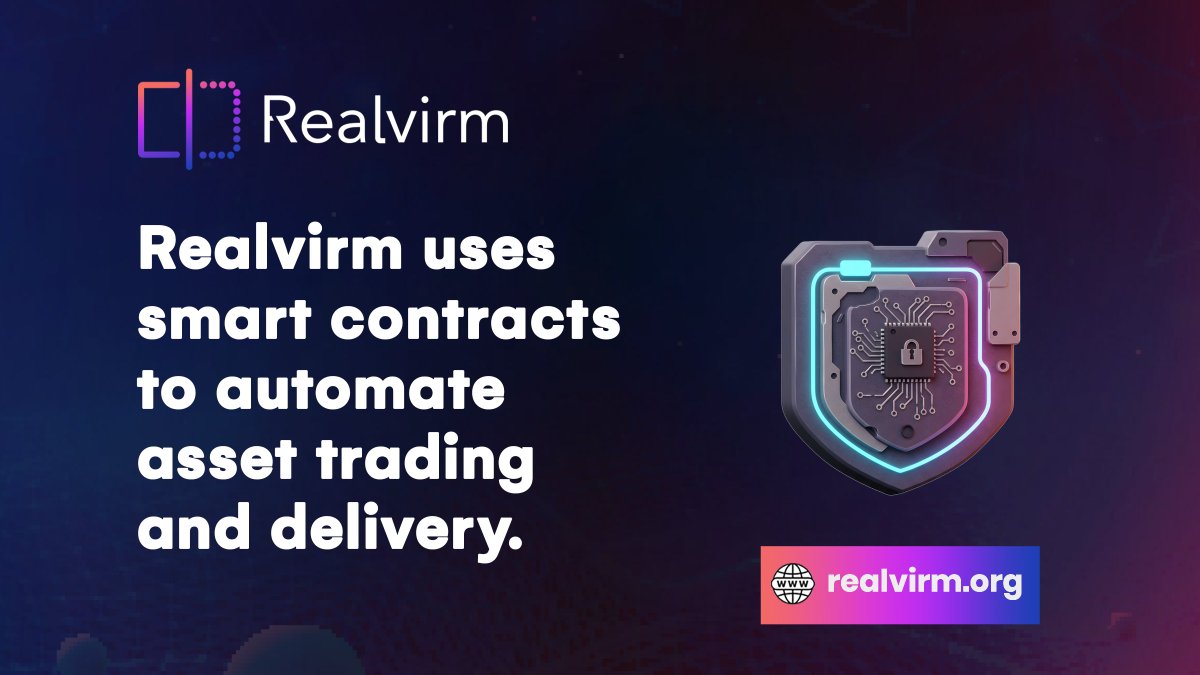 Realvirm's tweet image. ✂️ Cut out the middleman, not the security.

🚅 #Realvirm uses smart contracts to automate asset trading and delivery. No intermediaries, lower fees, and guaranteed execution.

⚙️ Efficiency meets tangible value.

$RVM