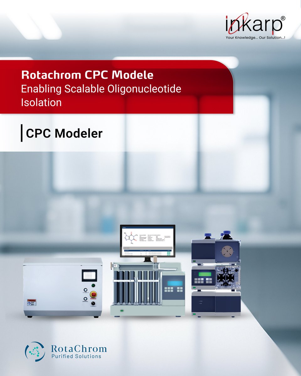 inkarpindia's tweet image. Purity. Precision. Performance all in one step.

The RotaChrom CPC Modeler delivers &amp;gt;98% purity in a single run no resins, no waste, just scalable efficiency.

Read our full application in CatalystCue Magazine, Vol 2 Issue 2 
inkarp.co.in/catalystcue/In…
#InkarpInstruments #RotaChrom