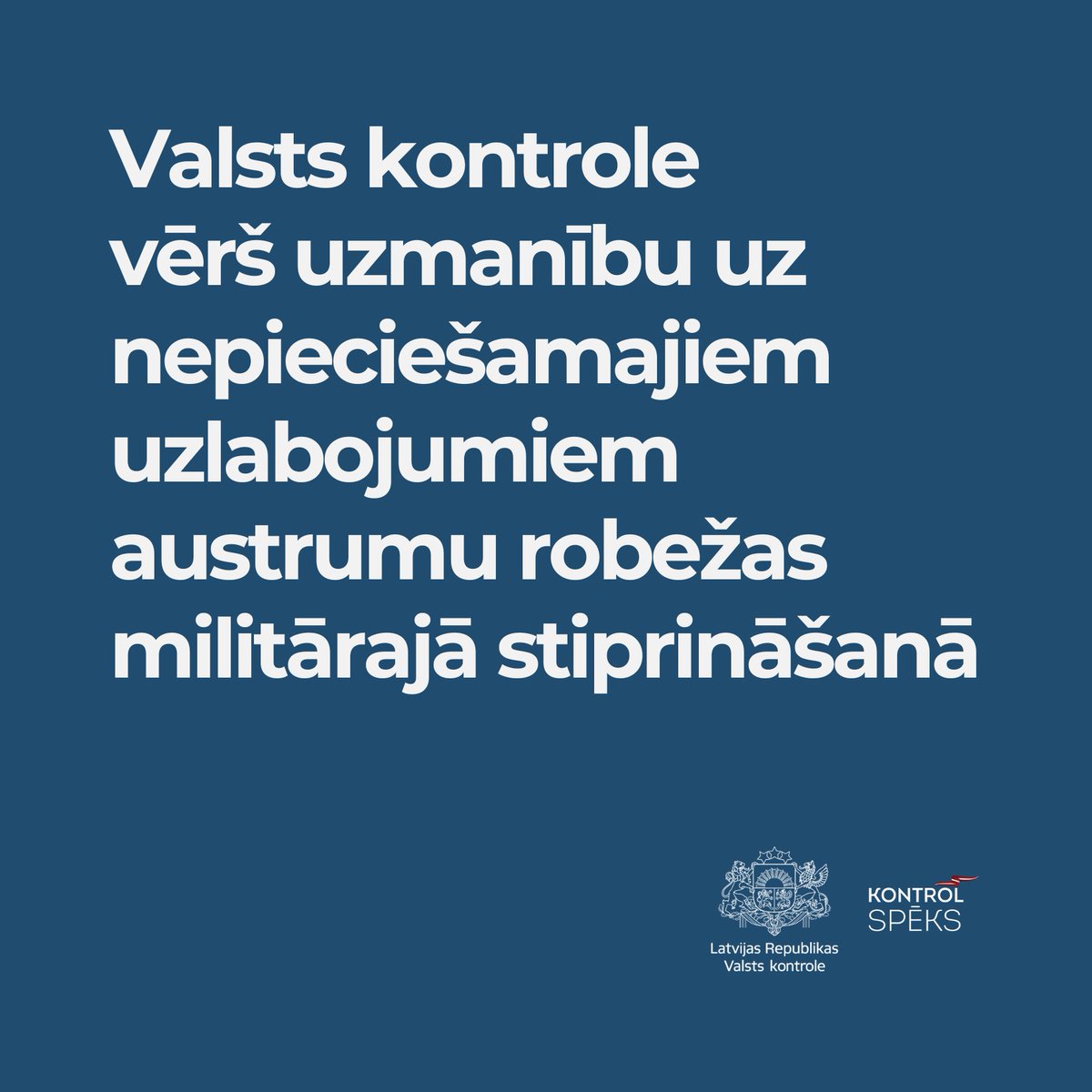 VKontrole's tweet image. 🔵 Valsts kontrole vērš uzmanību uz uzlabojumu nepieciešamību austrumu robežas militārajā stiprināšanā.

Ir veikta #situācijasizpēte par to, kā norit Baltijas aizsardzības līnijas izveide un kādi ir līdzšinējie procesa riski un izaicinājumi. Mērķis – savlaicīgi informēt…