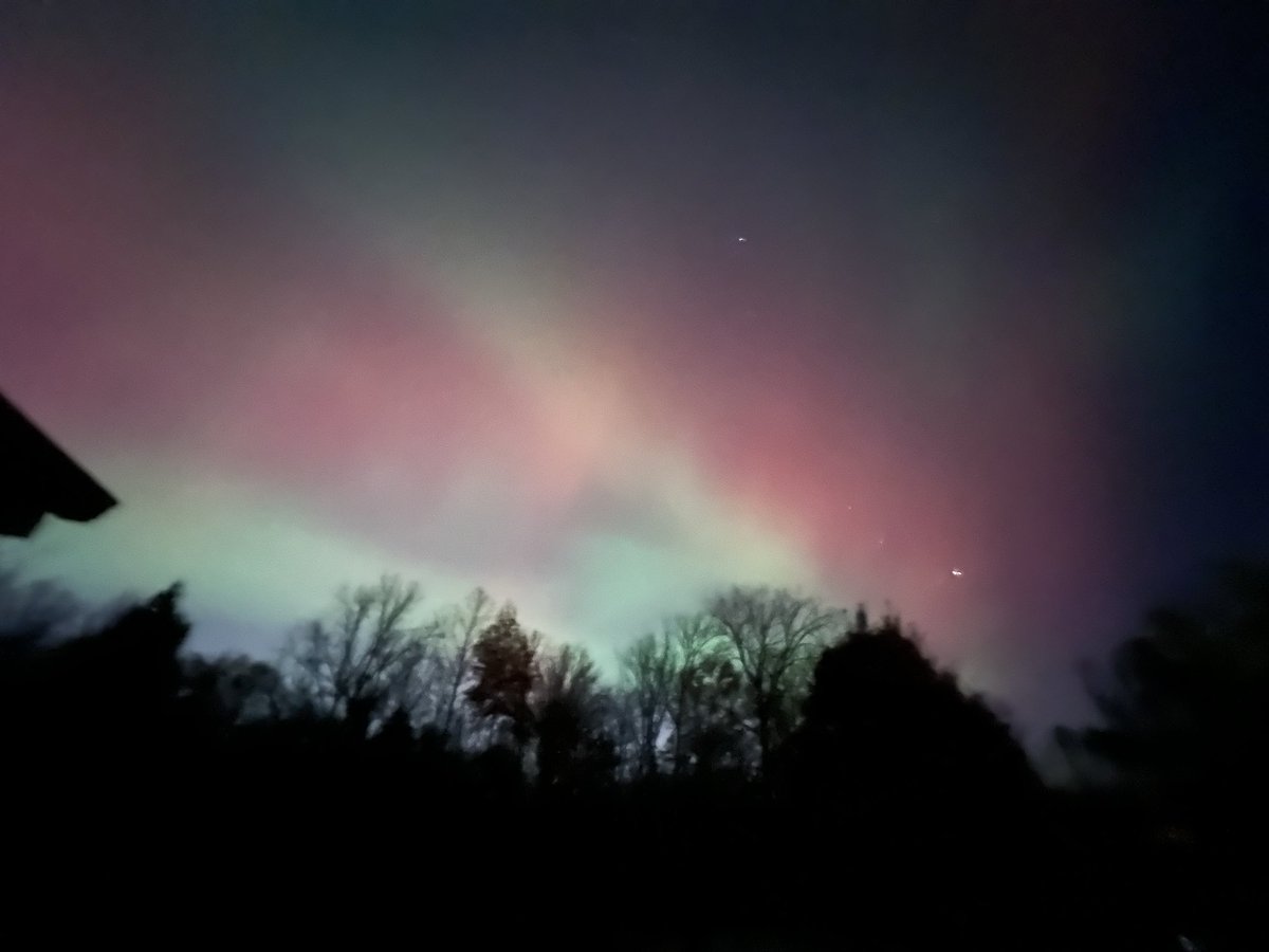 Stunning aurora captured in my backyard in Indianapolis last night.