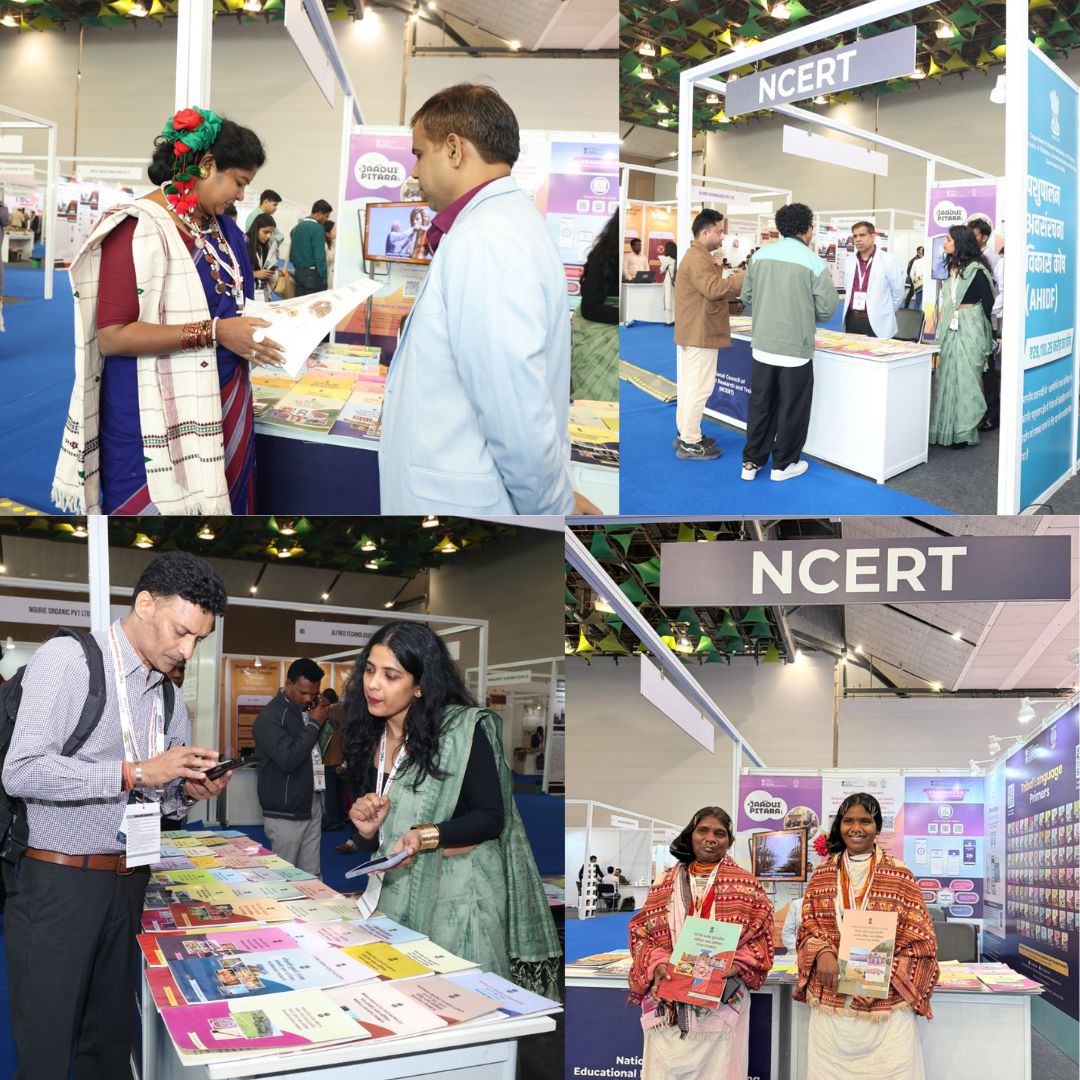 ncert's tweet image. Commemorating Bhagwan Birsa Munda&apos;s 150th Birth Anniversary, NCERT is proud to showcase 121 multilingual primers, including 93   
tribal languages such as Kharia, Kurukh, Mundari, Bhumij, and Santhali from Jharkhand, along with many others from across India, at the Tribal…