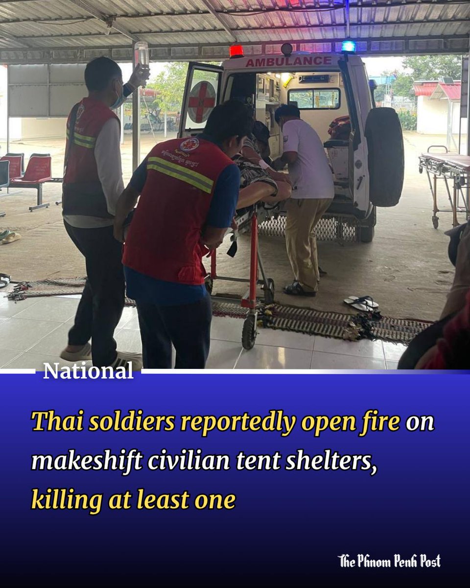 phnompenhpost's tweet photo. One Cambodian civilian was killed, and several others injured, when Thai soldiers opened fire with live ammunition this afternoon, November 12, in Banteay Meanchey province’s Prey Chan village, in Or Beichoan commune, O Chrov district, confirmed the provincial administration and Minister of Information Neth Pheaktra.

Full story: https://t.co/DjT1WfiqSY