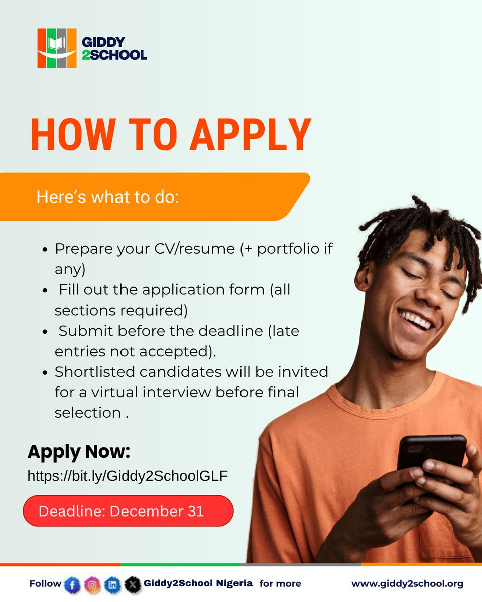 𝗔𝗣𝗣𝗟𝗜𝗖𝗔𝗧𝗜𝗢𝗡𝗦 𝗡𝗢𝗪 𝗢𝗣𝗘𝗡! 🔊
Join a 12-week hybrid program where leadership meets innovation &amp; education meets empowerment.

Gain global exposure + entrepreneurial skills to lead with impact.

👉 Apply: bit.ly/GGLFInfo 
 
#GGLF
#YouthLeadership