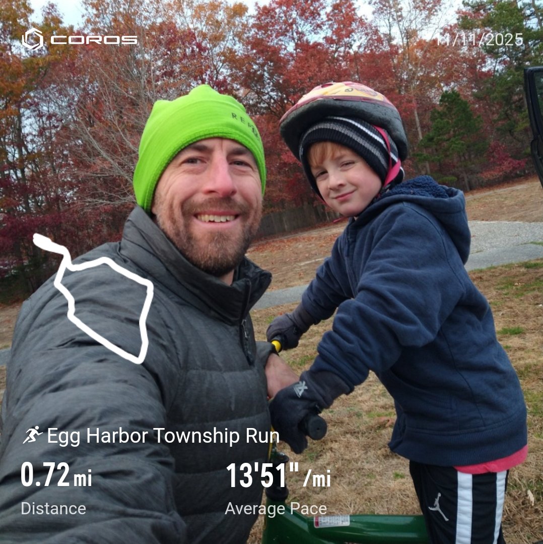 When the first thing he asks when you pick him up from school is to go for a bike ride around the park on the bike he just learned how to ride this week, you get a little bonus mileage in 😀