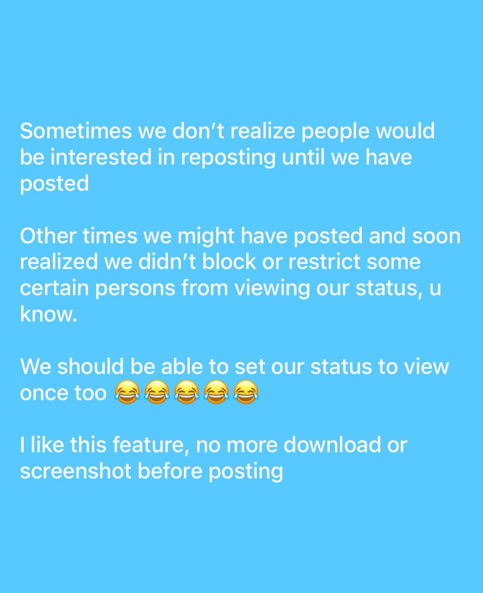 This is a real user pain point, I want more flexibility and control over my WhatsApp status even after posting <a href="/WhatsApp/">WhatsApp</a> Well done to the product team, we are waiting for next roll-out