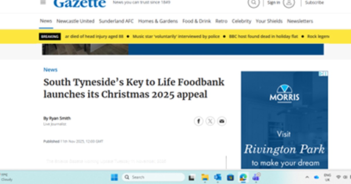 KeyCommunityNE's tweet image. 🎄🎅🎁 Our Christmas Appeal made the @shieldsgazette ! 

🗞️Read all about it: ow.ly/LQMP50Xqn7f

#KeytoLife #Foodbank #ChristmasAppeal #SouthTyneside #CommunitySupport #MakeChristmasSpecial #ShieldsGazette