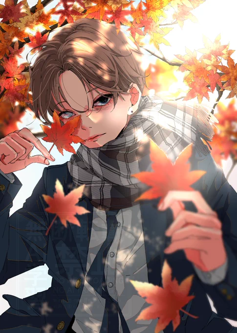 秋。 #イラスト #創作男子