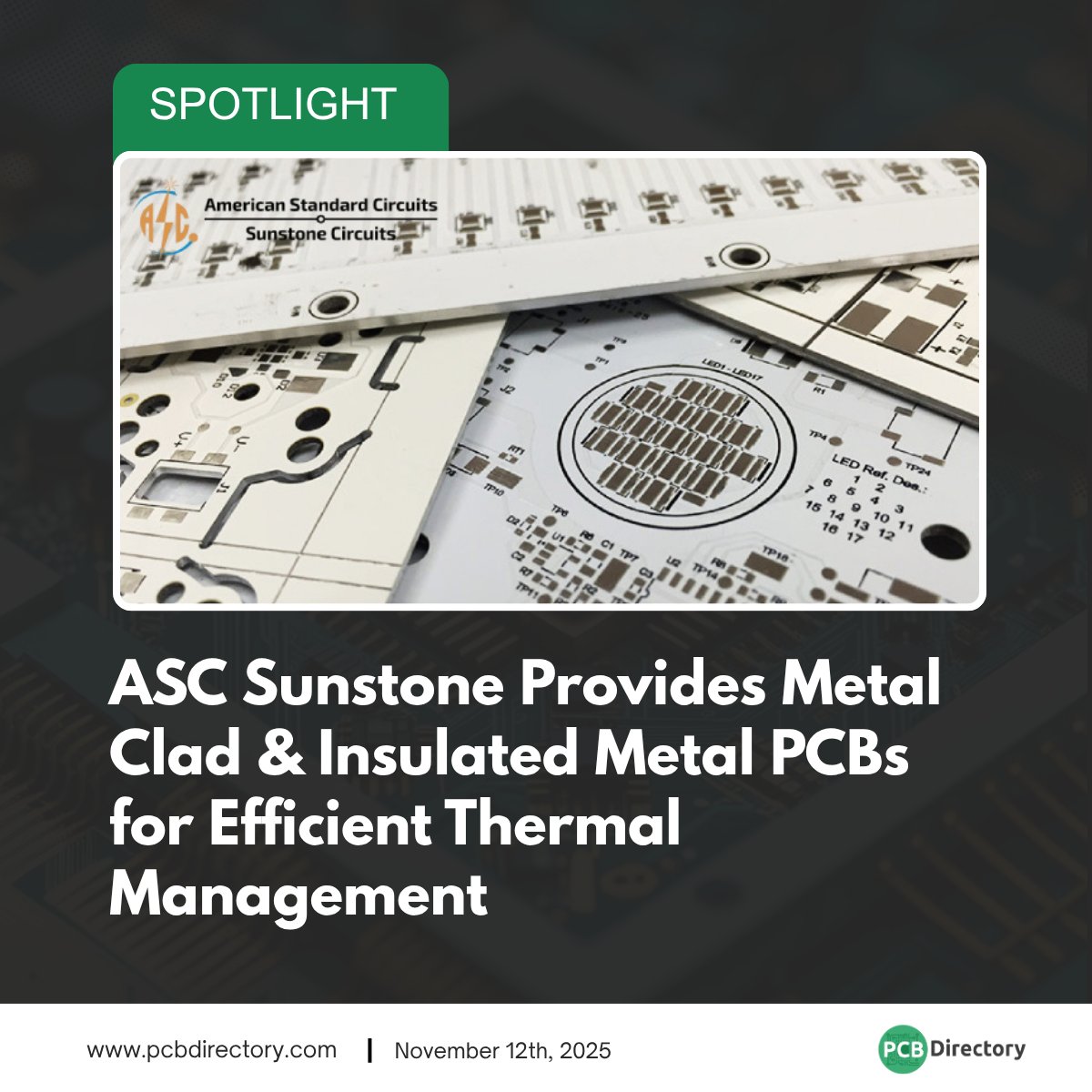 PCB_Directory's tweet image. American Standard Circuits (ASC) delivers high-quality metal-clad and insulated metal PCBs for superior thermal management. 

Read more: ow.ly/Y80T50XqnZz

#printedcircuit #spotlight #industry #PCB #electronics #manufacturing #thermalmanagement #ASC
