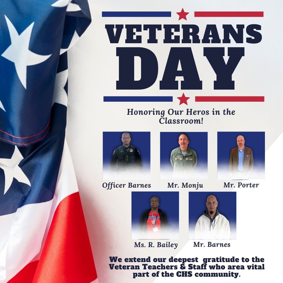 Honoring Our Heroes 

💙❤️CHS proudly celebrated these individuals yesterday for Veterans Day. We honor the brave men and women who have served our country with courage and dedication. Thank you for your sacrifice and for protecting the freedoms we cherish every day. 💙❤️
