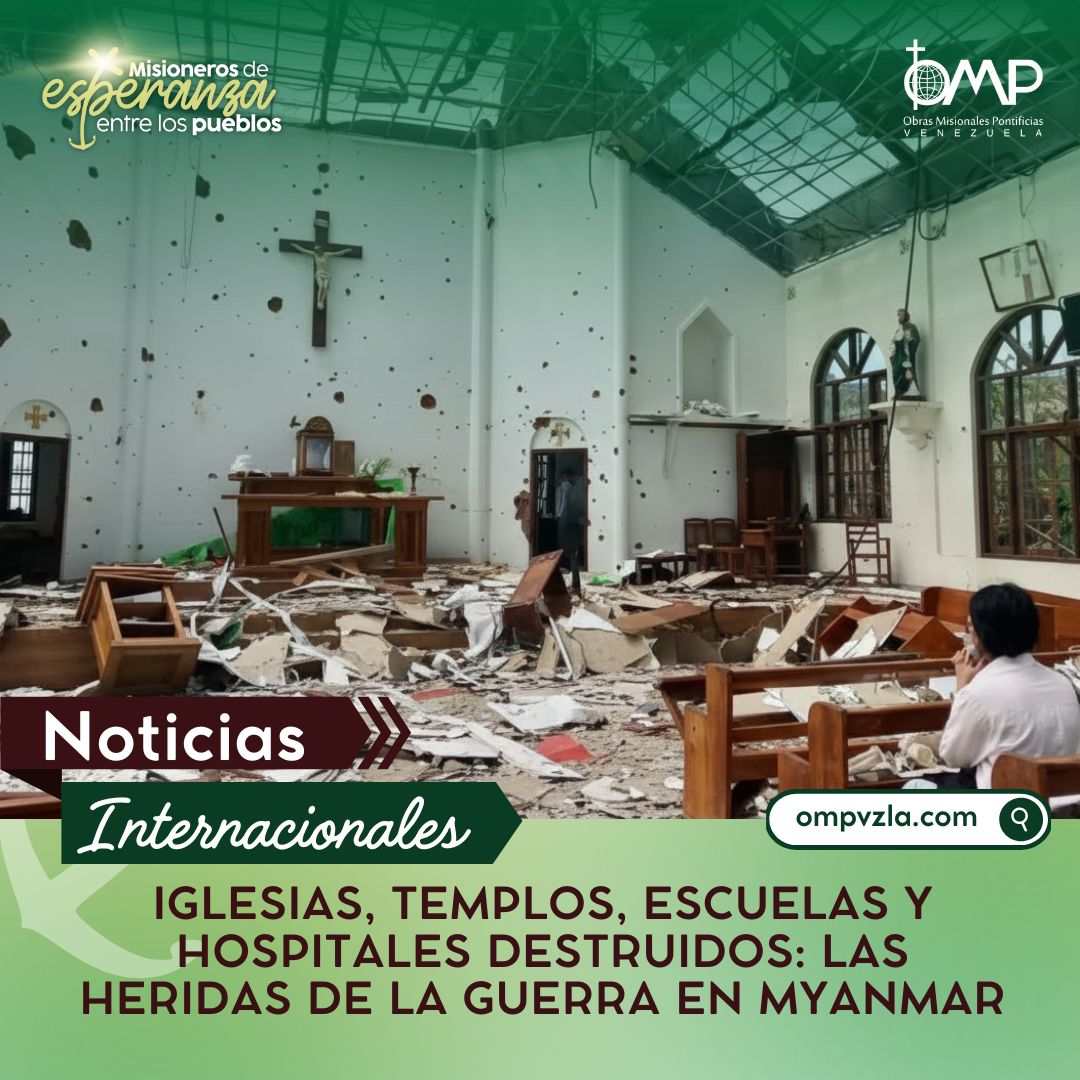 Más de 200 instituciones, templos y lugares religiosos, entre ellos monasterios budistas, mezquitas e iglesias cristianas, han sido dañados, destruidos o saqueados durante el conflicto civil en curso en Myanmar, Asia, entre 2021 y 2025... ompvzla.com/m018/