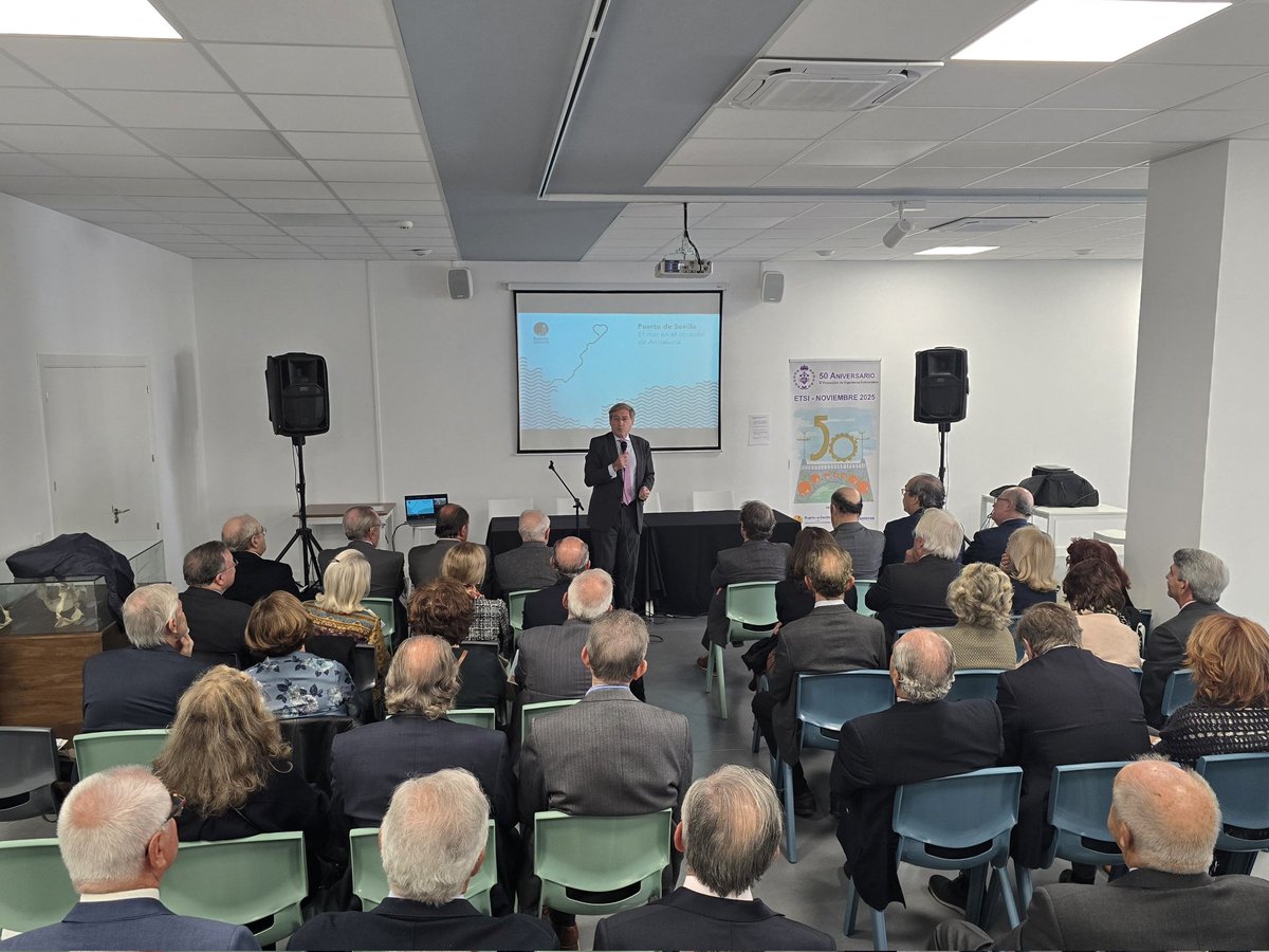 Hoy presentamos el <a href="/PuertoDeSevilla/">Puerto de Sevilla</a> a la V Promoción de Ingenieros Industriales de Sevilla <a href="/ETSIngenieria/">ETS de Ingeniería</a> de <a href="/unisevilla/">Universidad de Sevilla</a> en la conmemoración de su 50 aniversario.