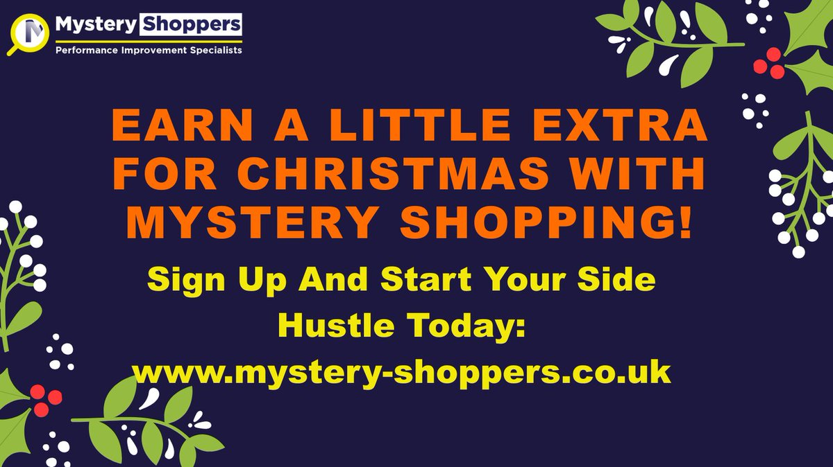 Feeling festive and fancy a little extra this Christmas? 🎅

Become a mystery shopper and earn while enjoying the holiday buzz! 

Sign up at mystery-shoppers.co.uk
 🎄

#mysteryshopping #christmasjobs #flexiblework