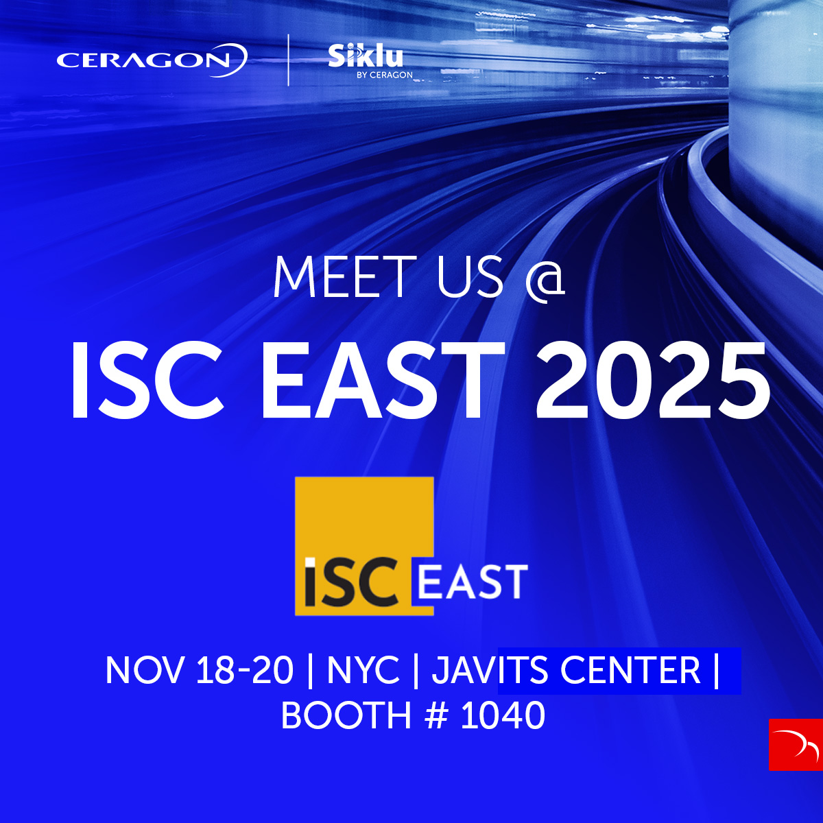 Ceragon's tweet image. Reliable connectivity when it matters most.
Ceragon delivers fast-deploy, secure, resilient wireless networks for security &amp;amp; surveillance in any environment.
Visit us at ISC East 2025 – Booth #1040
hubs.ly/Q03RZ3M60

#WirelessConnectivity #ISCEast #SecurityTech