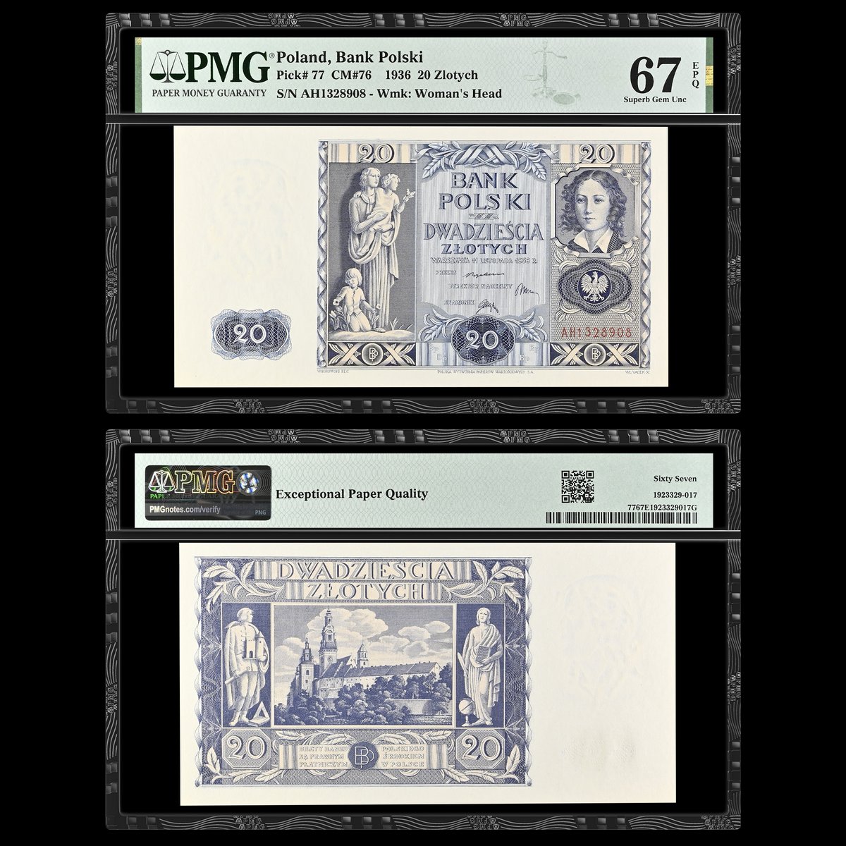 PMGnotes's tweet image. Note of the Day: Today’s #WomenWednesday note is this Poland 1936 20 Zlotych that shows Emilia Plater, a revolutionary who fought against the Russians in the early 1800s. #numismatics #banknotes #notecollecting #notecollector #papermoney #poland #zylotch #emilia #plater