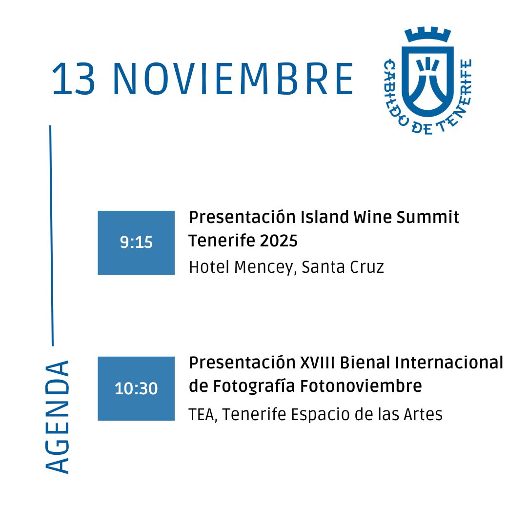 #Agenda🗓️ #CabildoTenerife🏴󠁧󠁢󠁳󠁣󠁴󠁿 13 de noviembre 2025