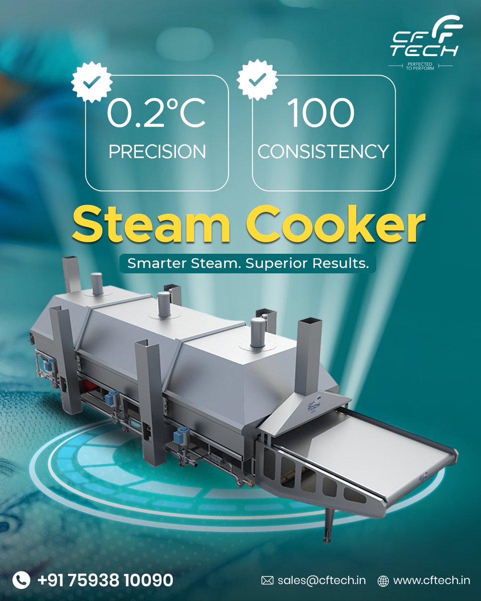cochinfoodtech's tweet image. CFTech’s advanced steam cooker delivers 100% consistency, ensuring high performance, superior product texture, and a uniform core temperature in every batch.

For more details :
☎ +91 7593810090, 0484 2794140

#CFTech #foodprocessingmachine #steamcooker #cookingline #cooker