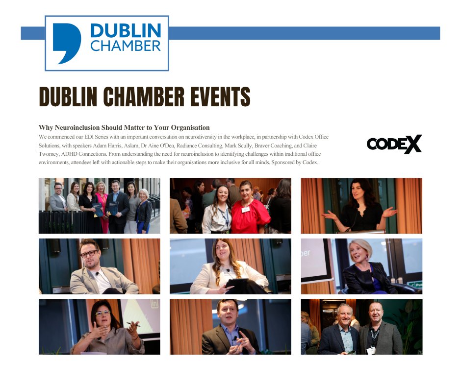 CodexLtd's tweet image. Did you catch Codex’s feature in @IrishTimes @businessposthq as part of an article on the latest Dublin Chamber events?

Some great photos from our Neuroinclusion in the Workplace event held in June!

View the full report: codex.ie/neuroinclusion…

#InclusionatWork @DubCham