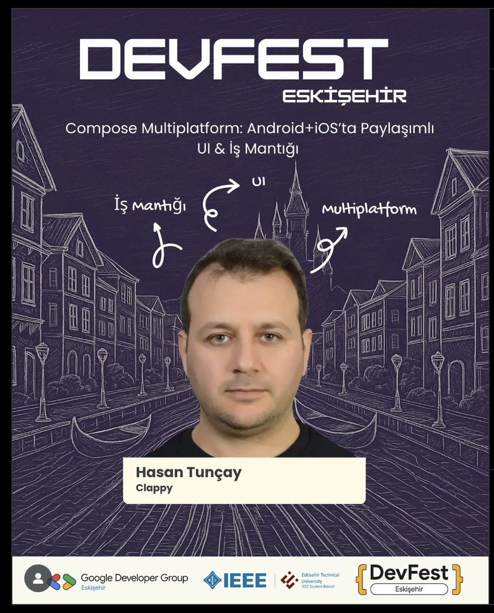 yacnutnasah's tweet image. DevFest Eskişehir&apos;de &quot;Kotlin ve Compose Multiplatform&quot; konuşacağız!

Bu sadece bir   tanıtımdeğil, bir &quot;yolculuk&quot; olacak: 
- Başlangıç: Native (Android/iOS) geliştirmenin gerçekleri. 
-Ara Durak: Flutter &amp;amp; React Native bize ne sundu? 
- Varış Noktası: Neden    Compose…