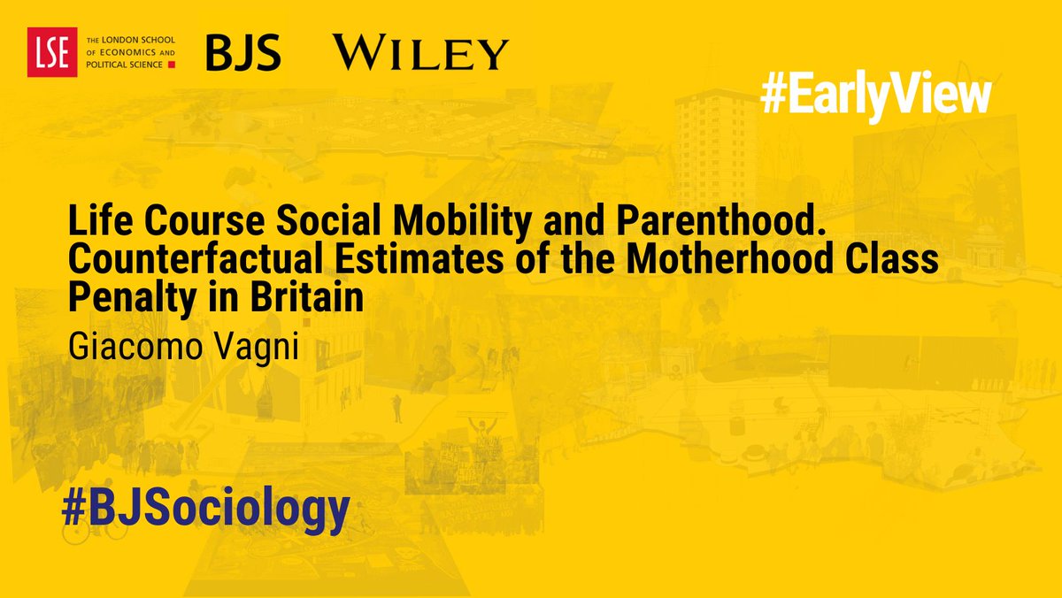 BJSociology's tweet image. Using the 1970 British Cohort Study, this paper explores the causal effect of motherhood on women&apos;s occupational class trajectories. It shows that motherhood increases downward mobility and limits access to professional occupations. 

#EarlyView in #BJS ➡️ buff.ly/yH4r4Nb