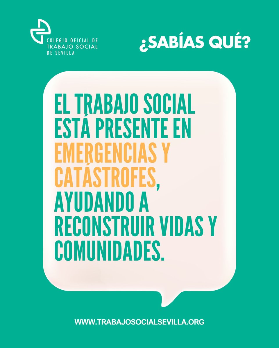 colegiotsevilla's tweet photo. El 𝐓𝐫𝐚𝐛𝐚𝐣𝐨 𝐒𝐨𝐜𝐢𝐚𝐥 está ahí.

🌍 𝐀𝐜𝐨𝐦𝐩𝐚𝐧̃𝐚, 𝐠𝐮𝐢́𝐚 𝐲 𝐚𝐩𝐨𝐲𝐚 𝐞𝐧 𝐥𝐚 𝐫𝐞𝐜𝐨𝐧𝐬𝐭𝐫𝐮𝐜𝐜𝐢𝐨́𝐧 𝐝𝐞 𝐯𝐢𝐝𝐚𝐬 y comunidades después de una emergencia o desastre.

#EmergenciasSociales #Solidaridad #TrabajoSocial #COTSSevilla https://t.co/NDf1gGV1ni