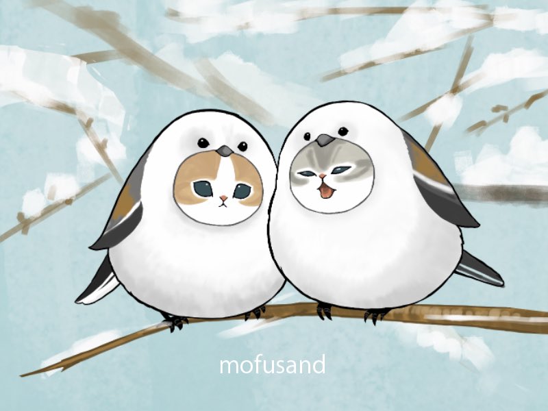 冬を告げるシマエナガにゃん